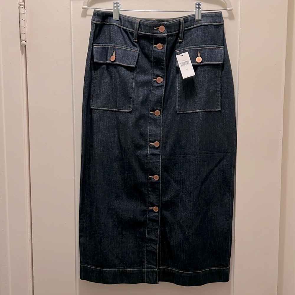 NWT Banana Republic Denim Button Front Longline Skirt